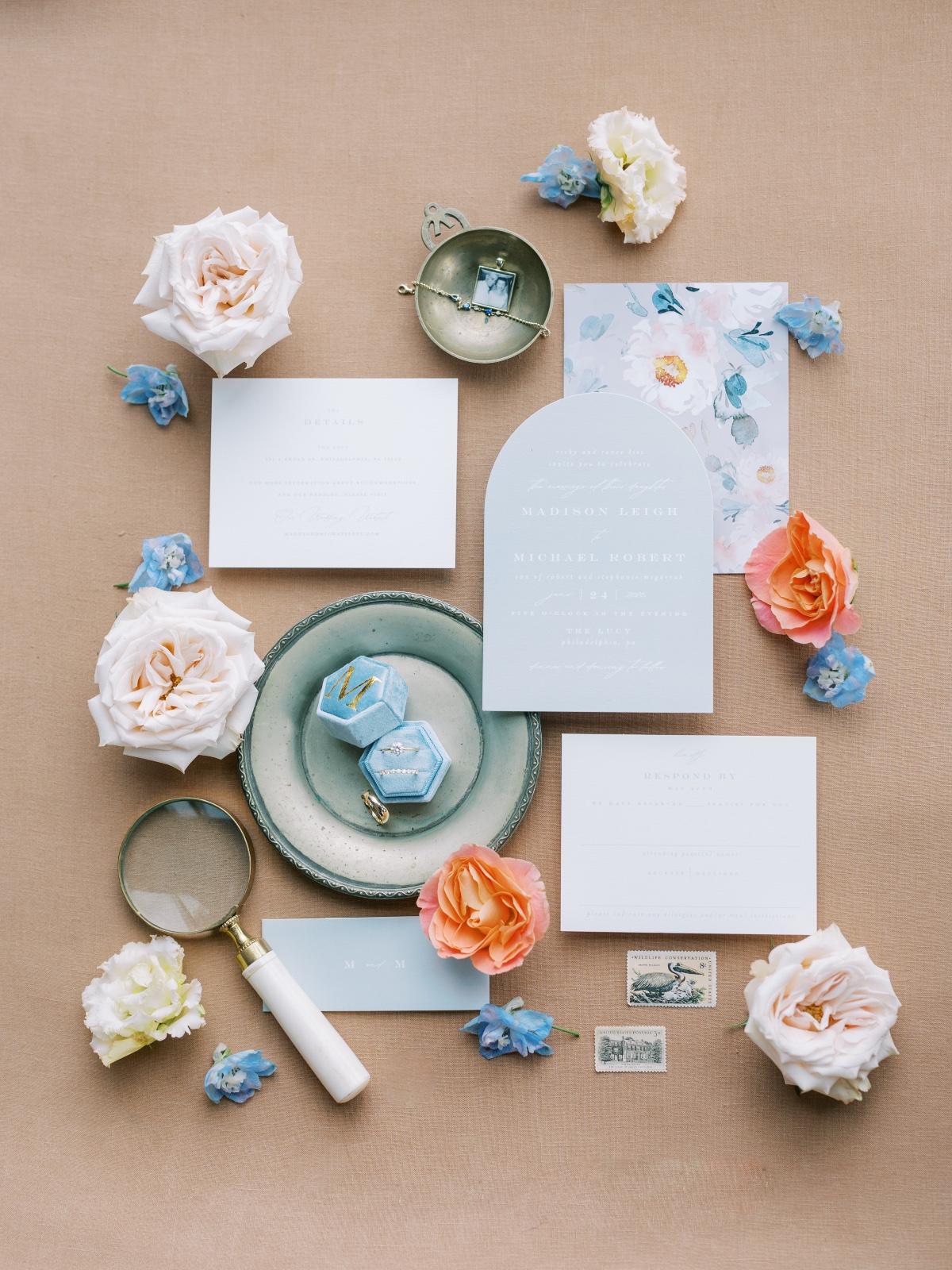 watercolor floral envelope liners