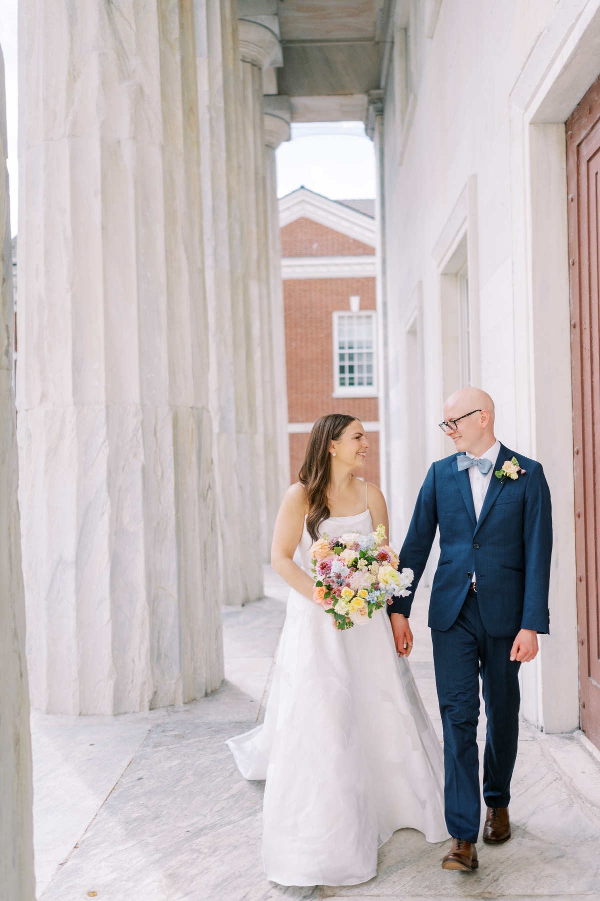 blue and white spring wedding