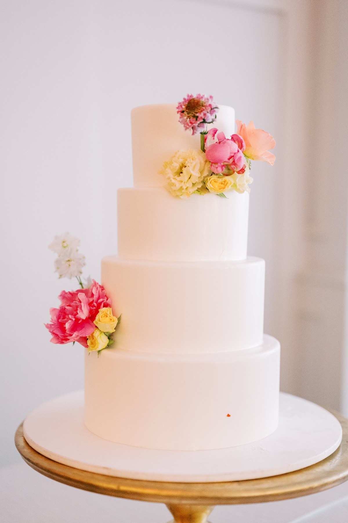 simple spring-inspired wedding cake