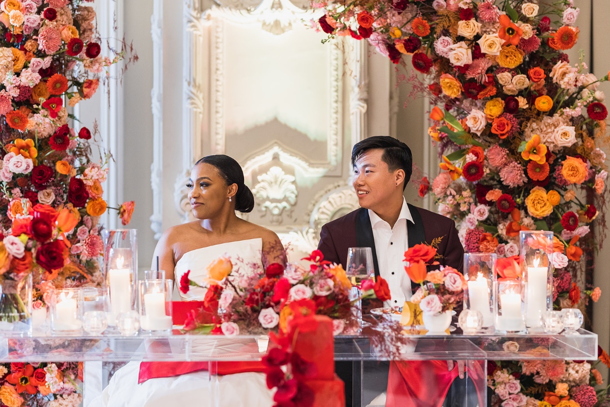 repurposing ceremony flowers at the reception