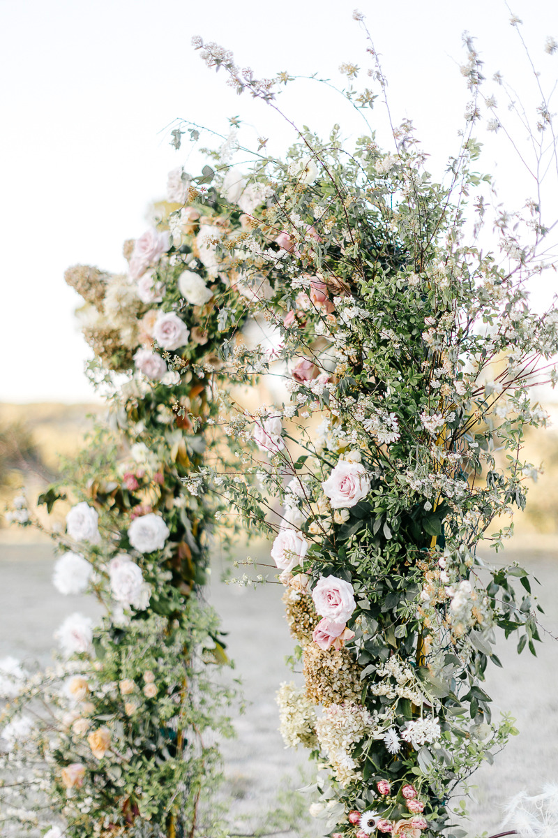 pastel floral wedding arch for western wedding