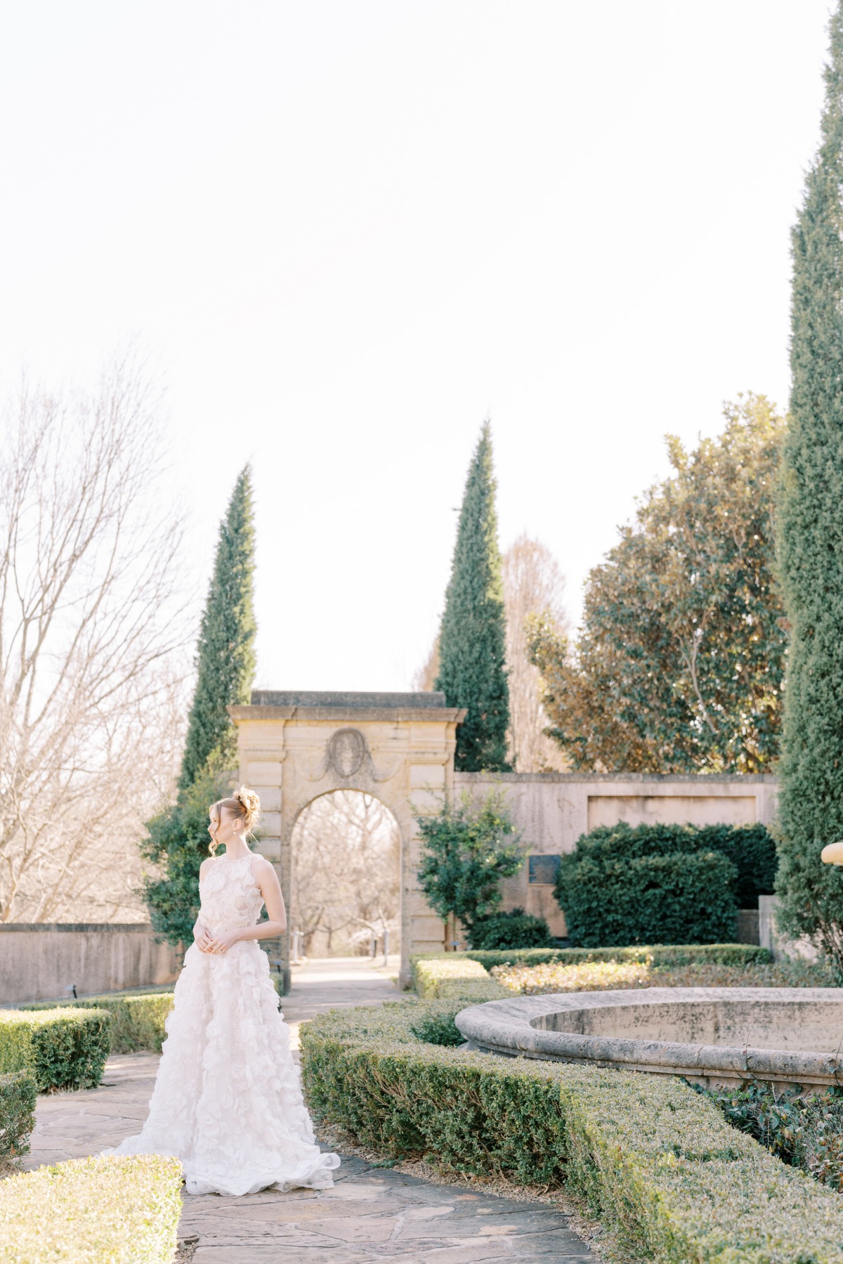 Bride in Italian villa inspired wedding venue in Oklahoma