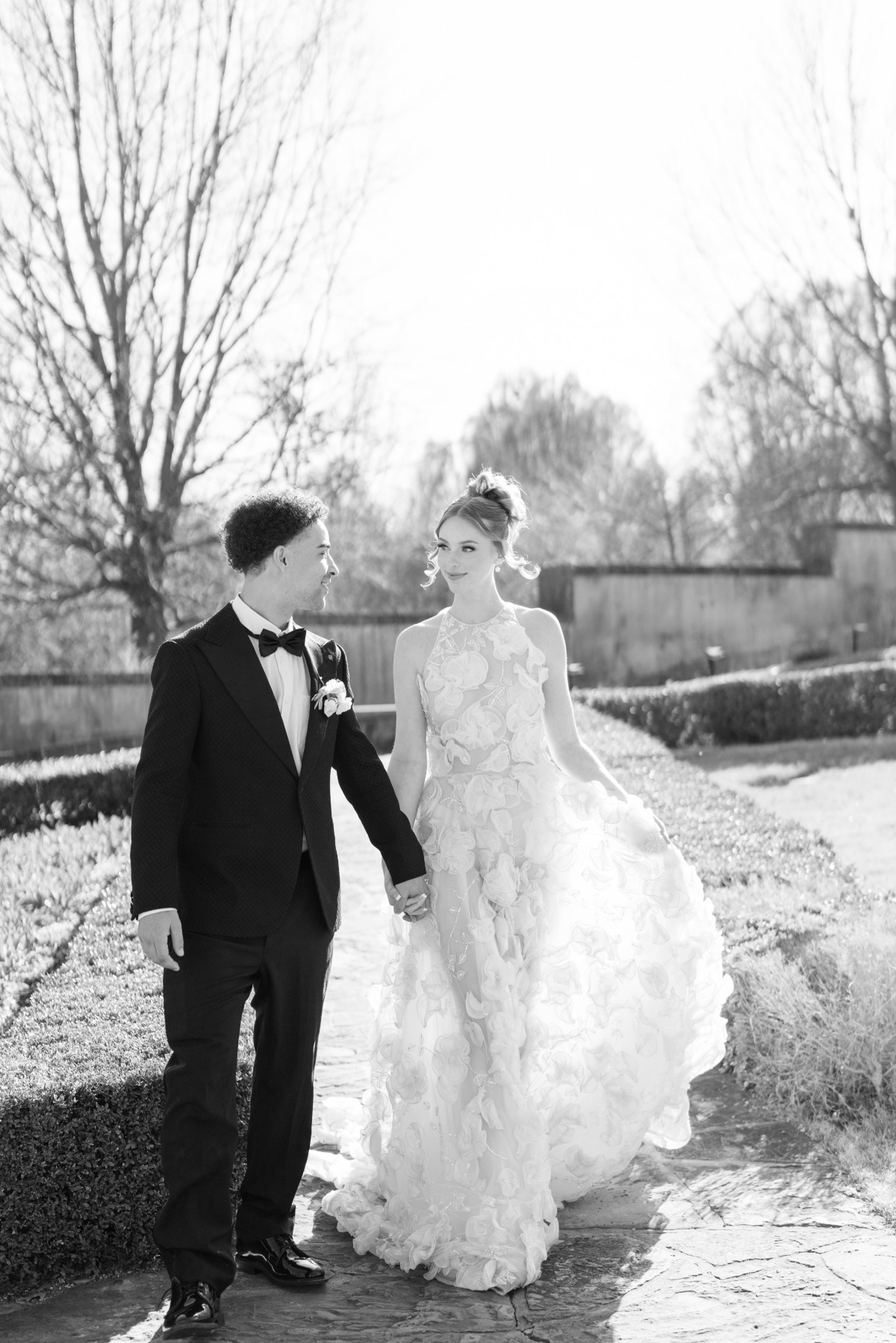 Dreamy editorial black and white wedding photography in Oklahoma