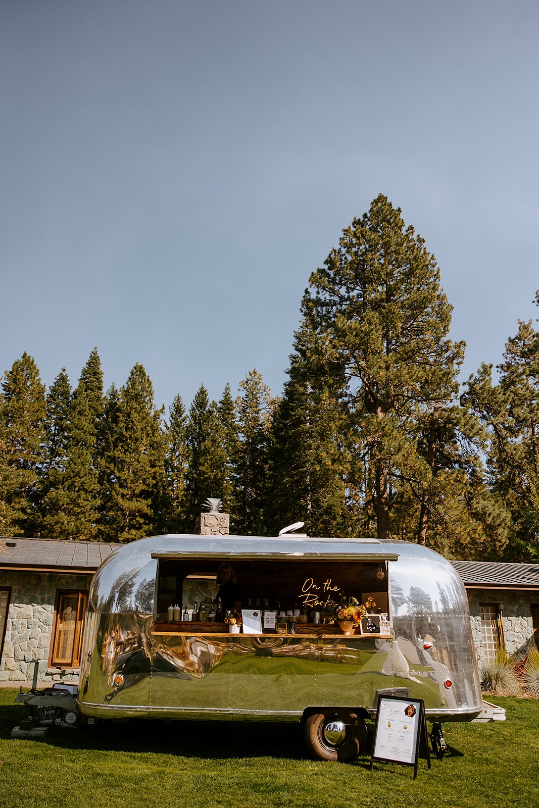 mobile chrome bar cart for weddings