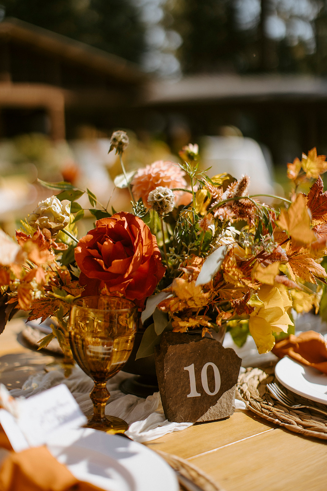 fall wedding reception floral arrangements