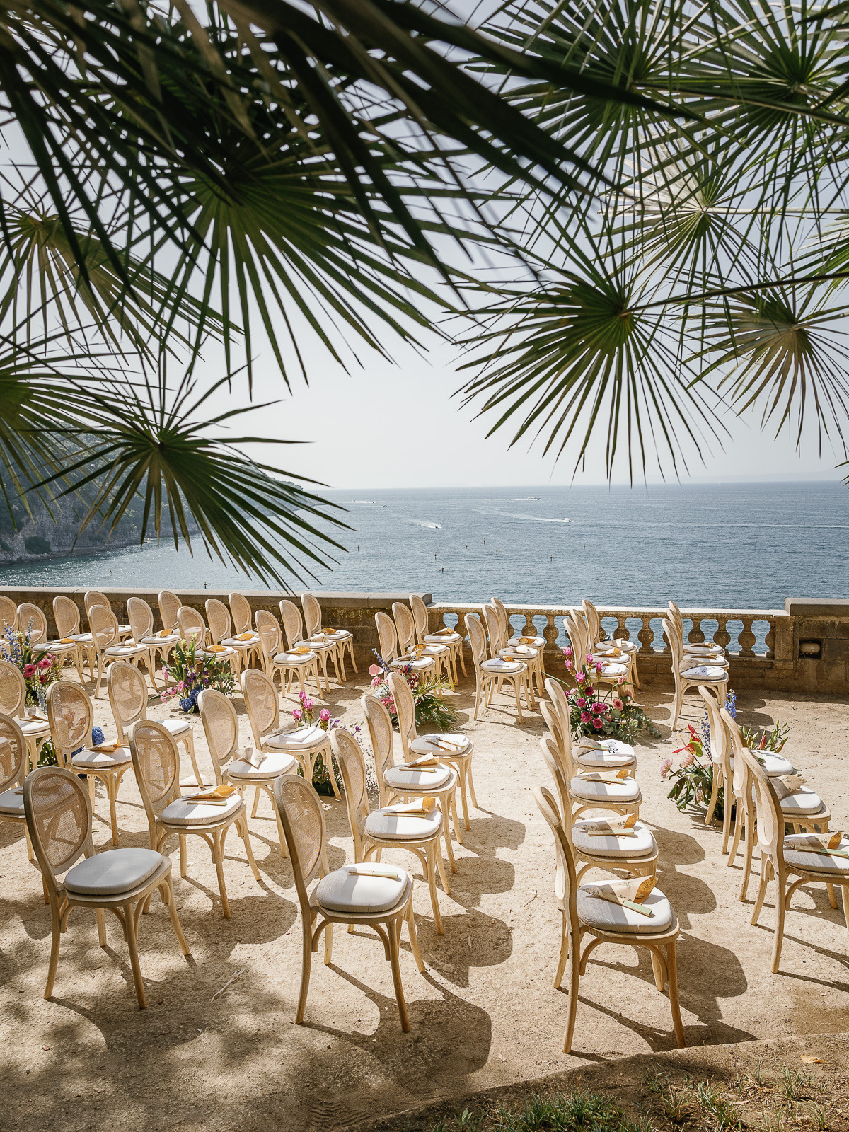 natural wood rattan chairs for ceremony