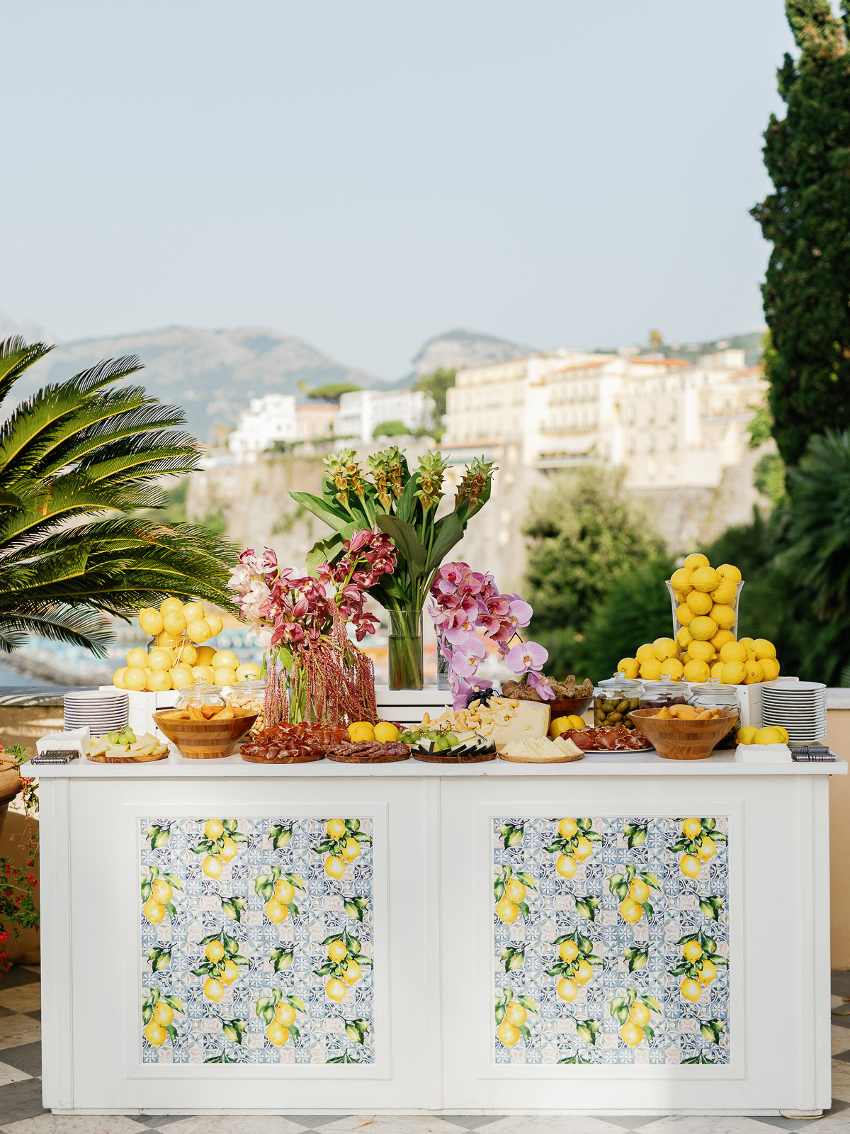 citrus-inspired charcuterie table