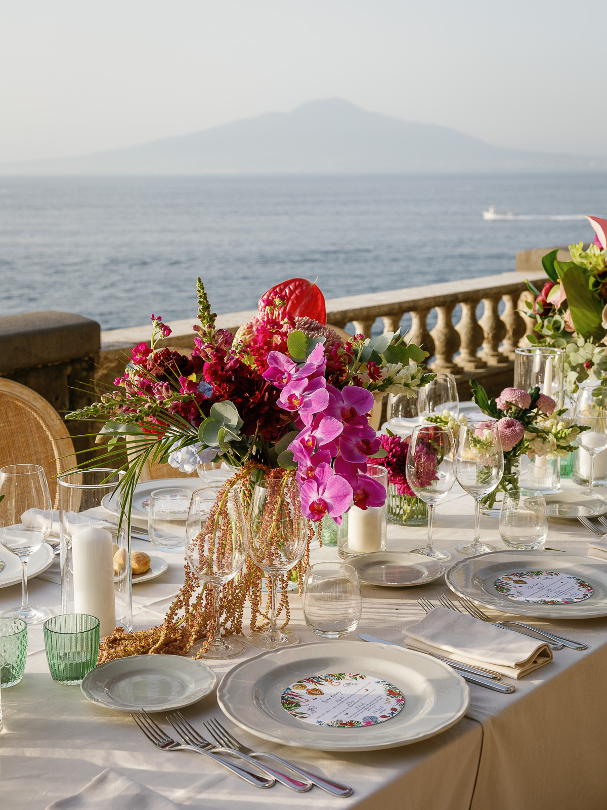 pink tropical centerpieces