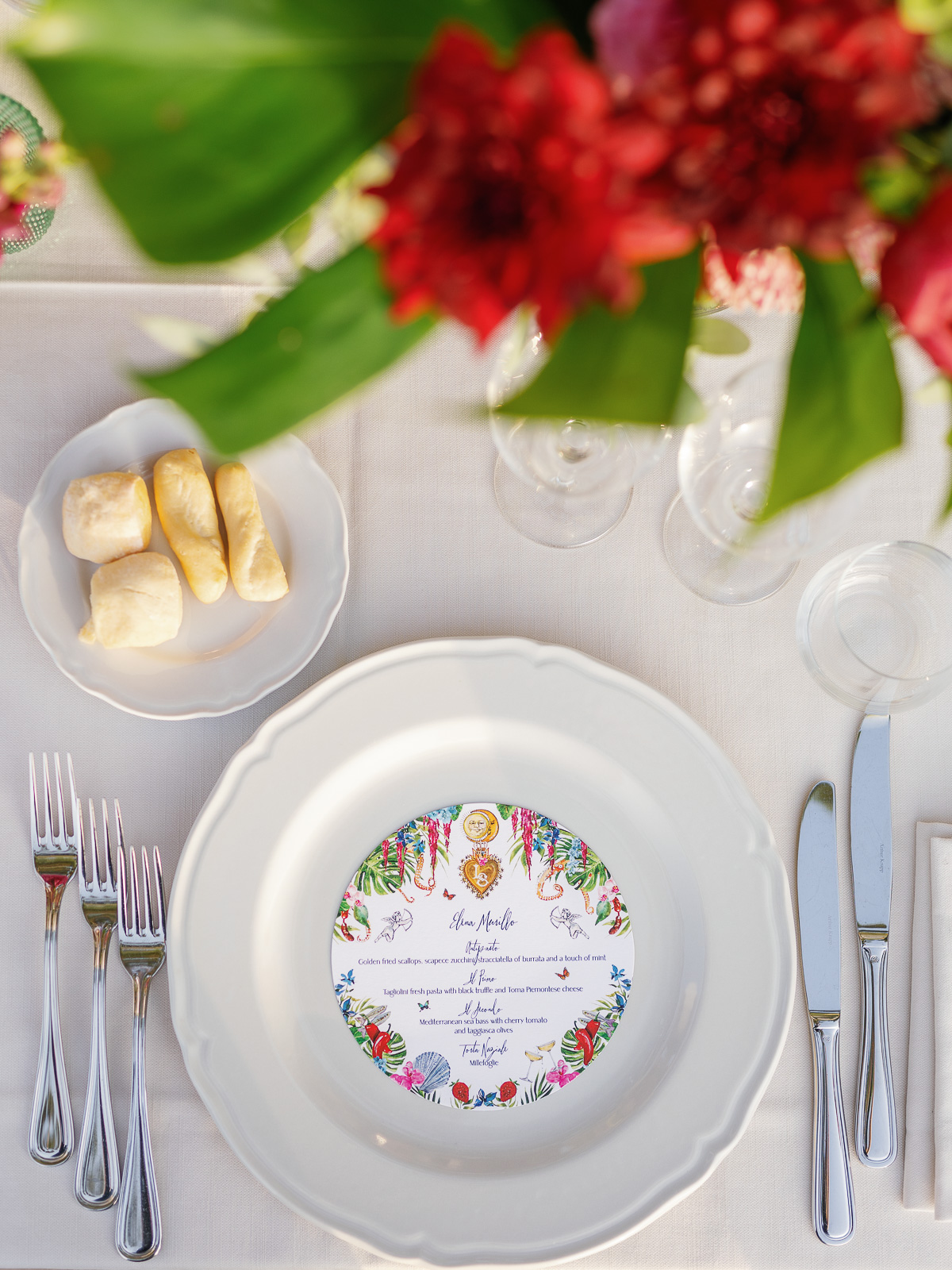 custom circular wedding menus