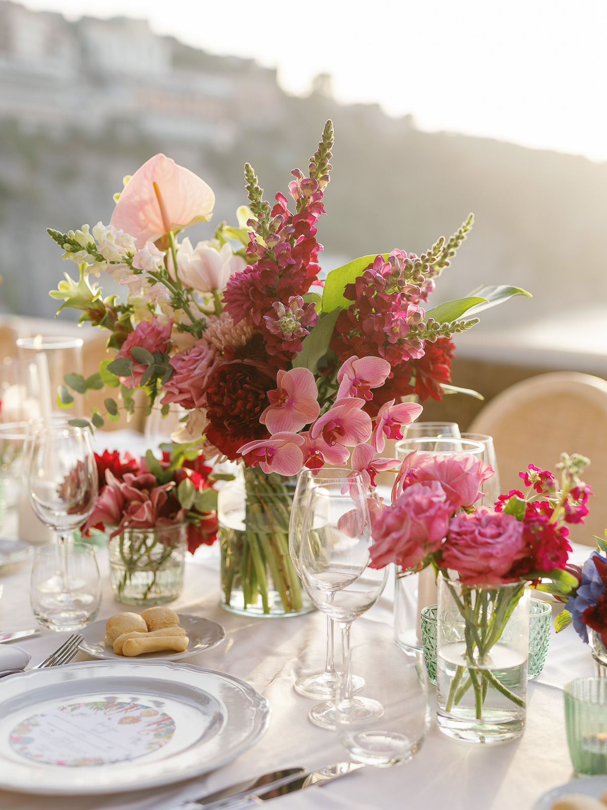 tropical centerpieces with orchids