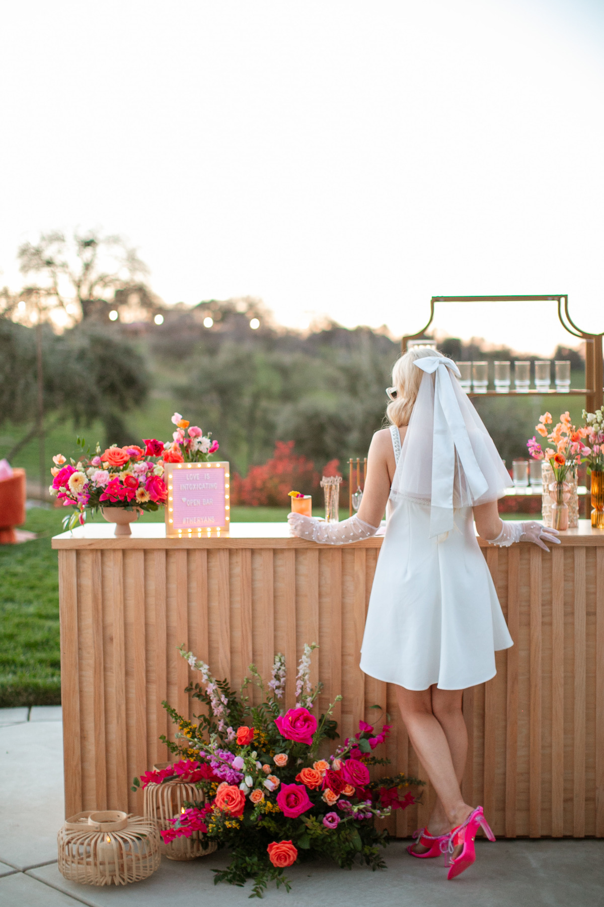 mini veil with a bow