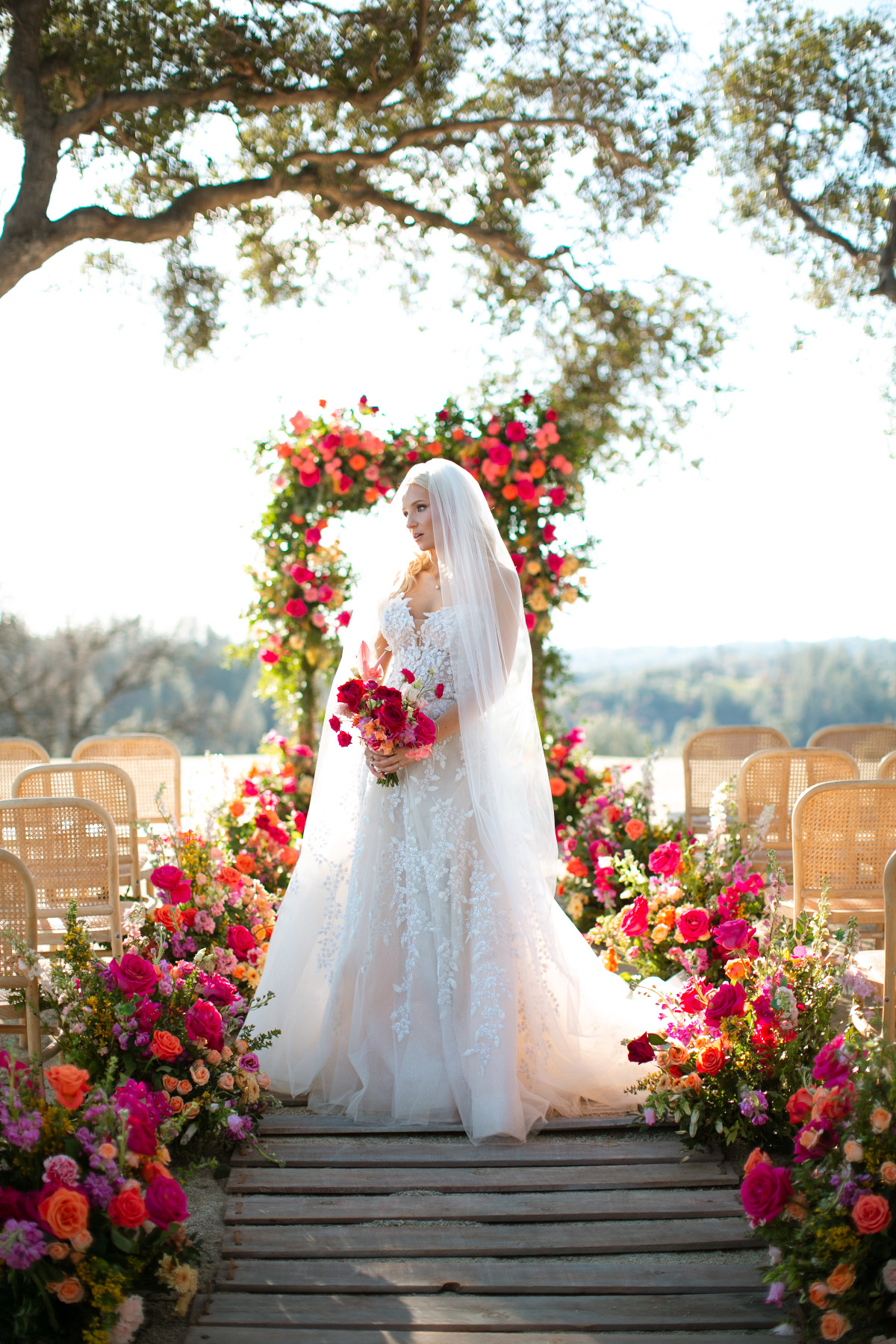 meadow-inspired wedding aisle