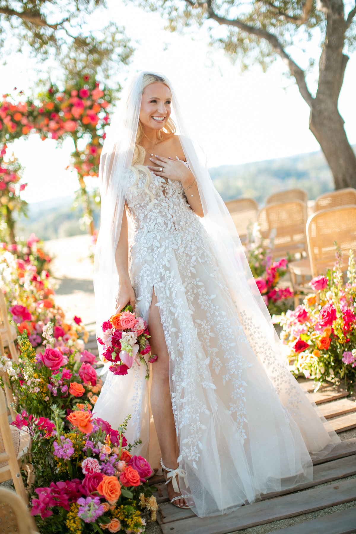 basque waist wedding dress