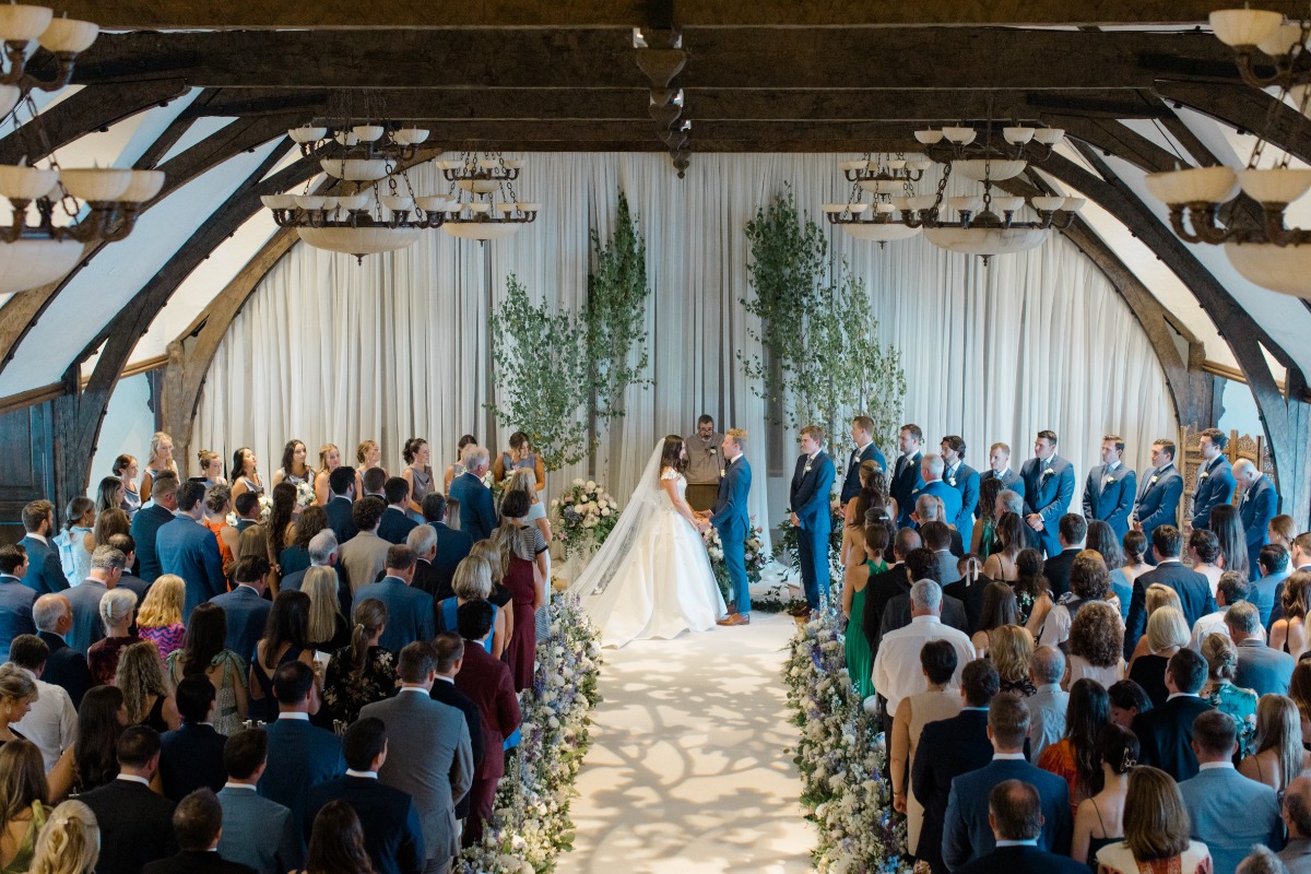 indoor garden themed wedding ceremony