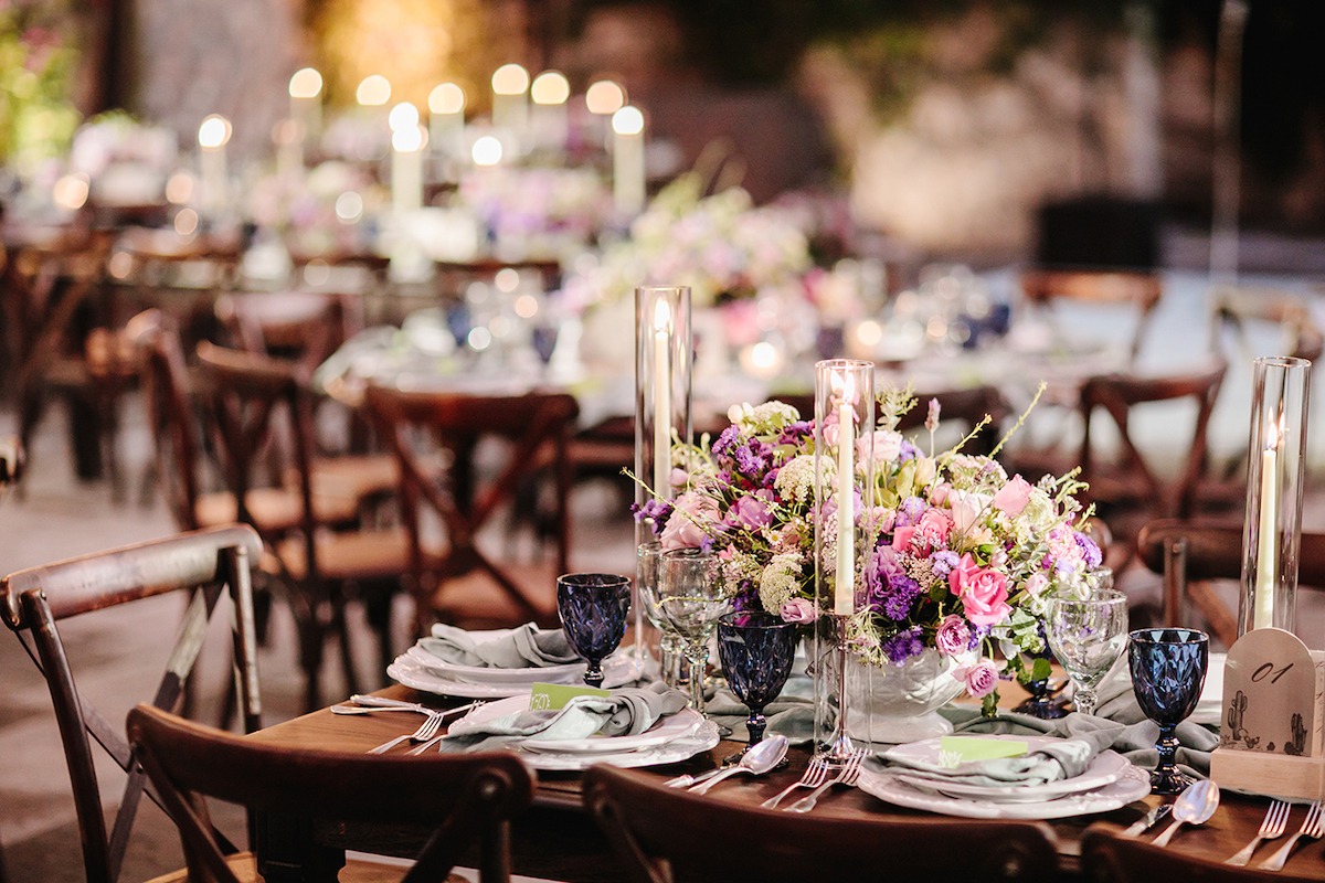 jewel tone wedding reception in mexico