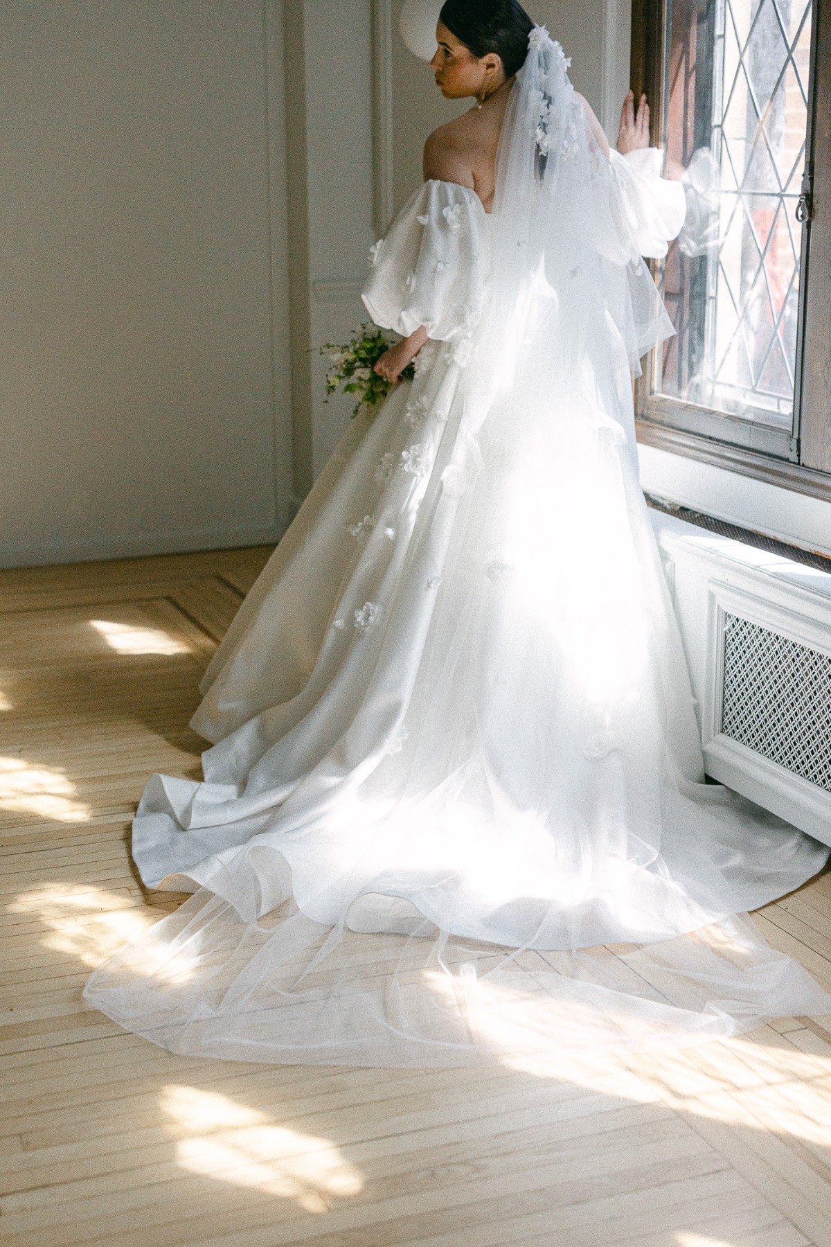 floral applique veil