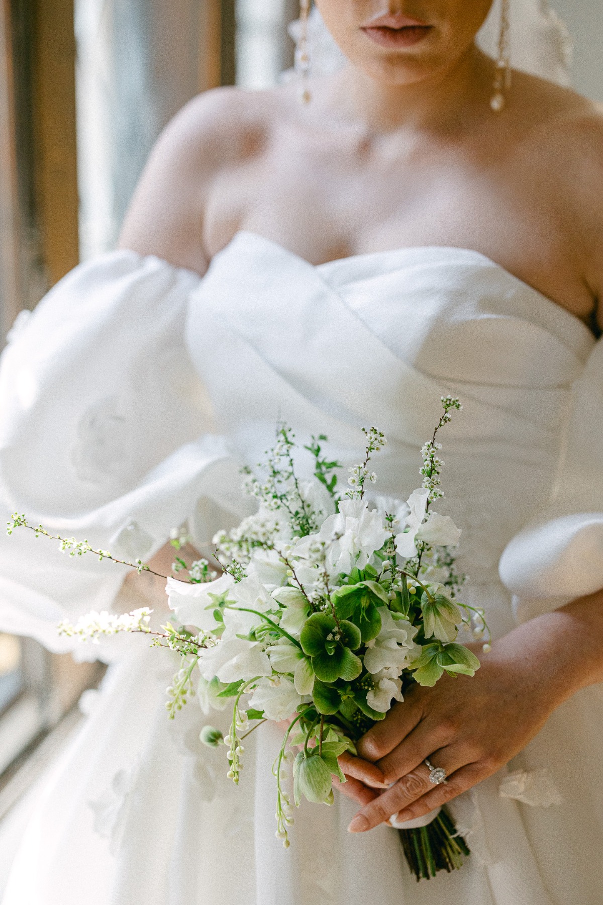 green lenton rose bouquet