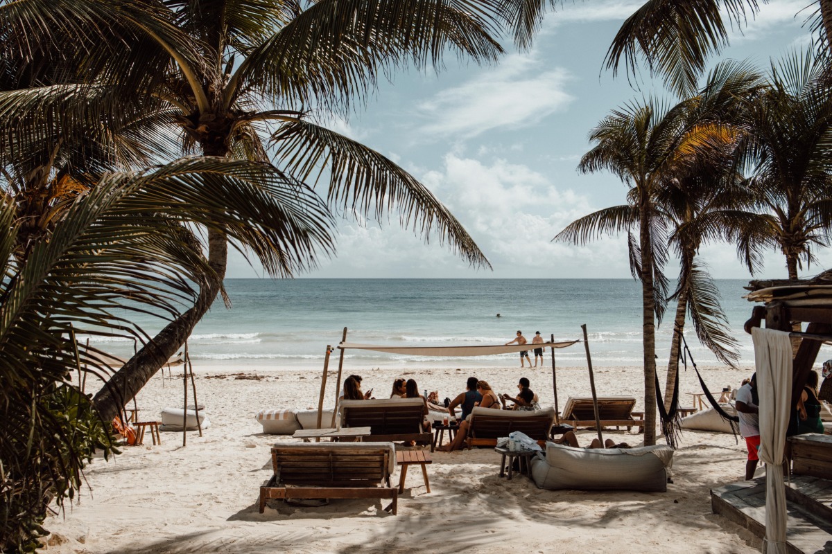 Destination beach wedding ceremony in Tulum 