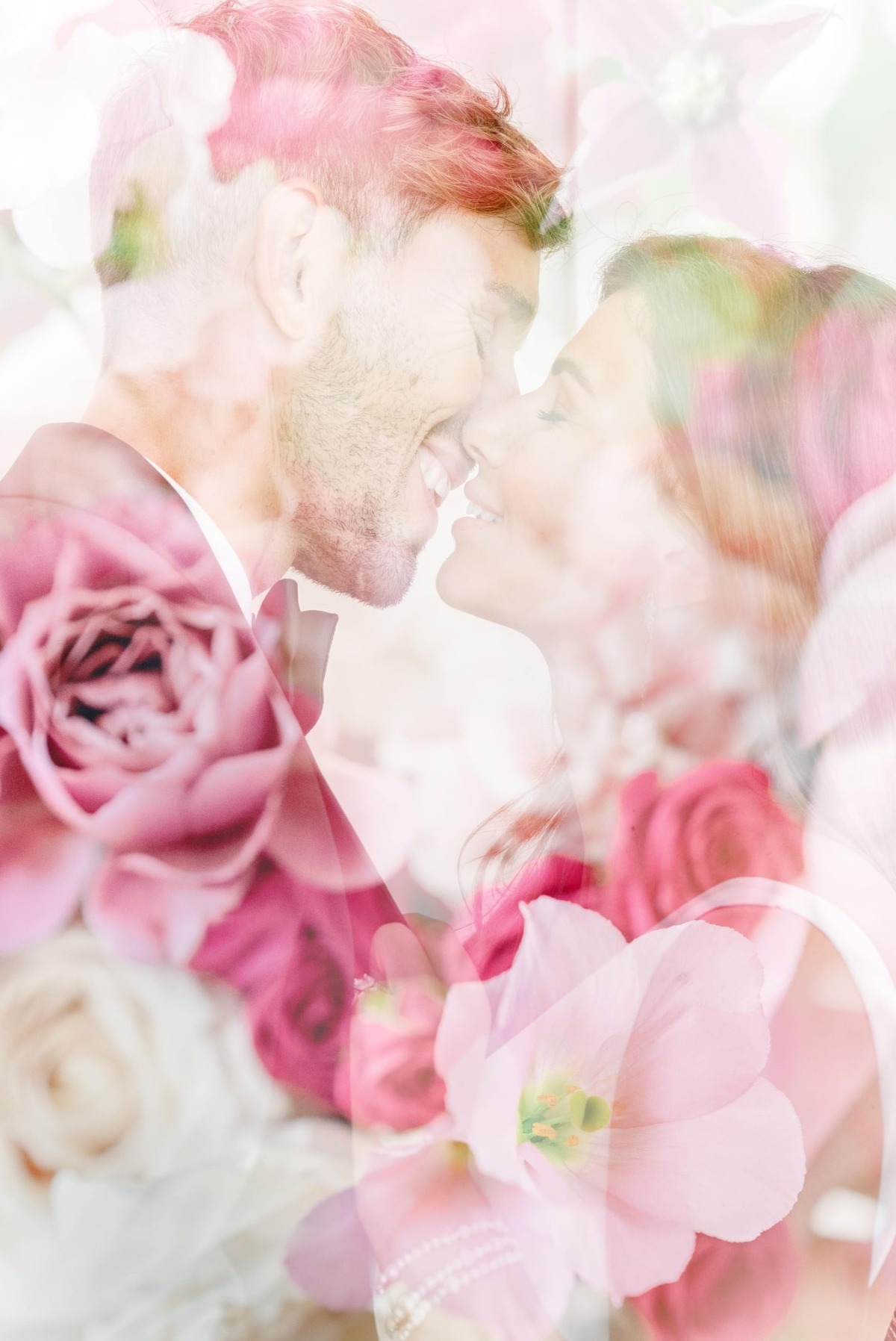 interesting double exposure wedding photography