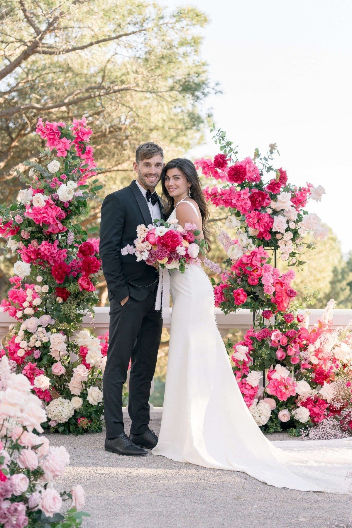 bougainvillea floral arch for wedding