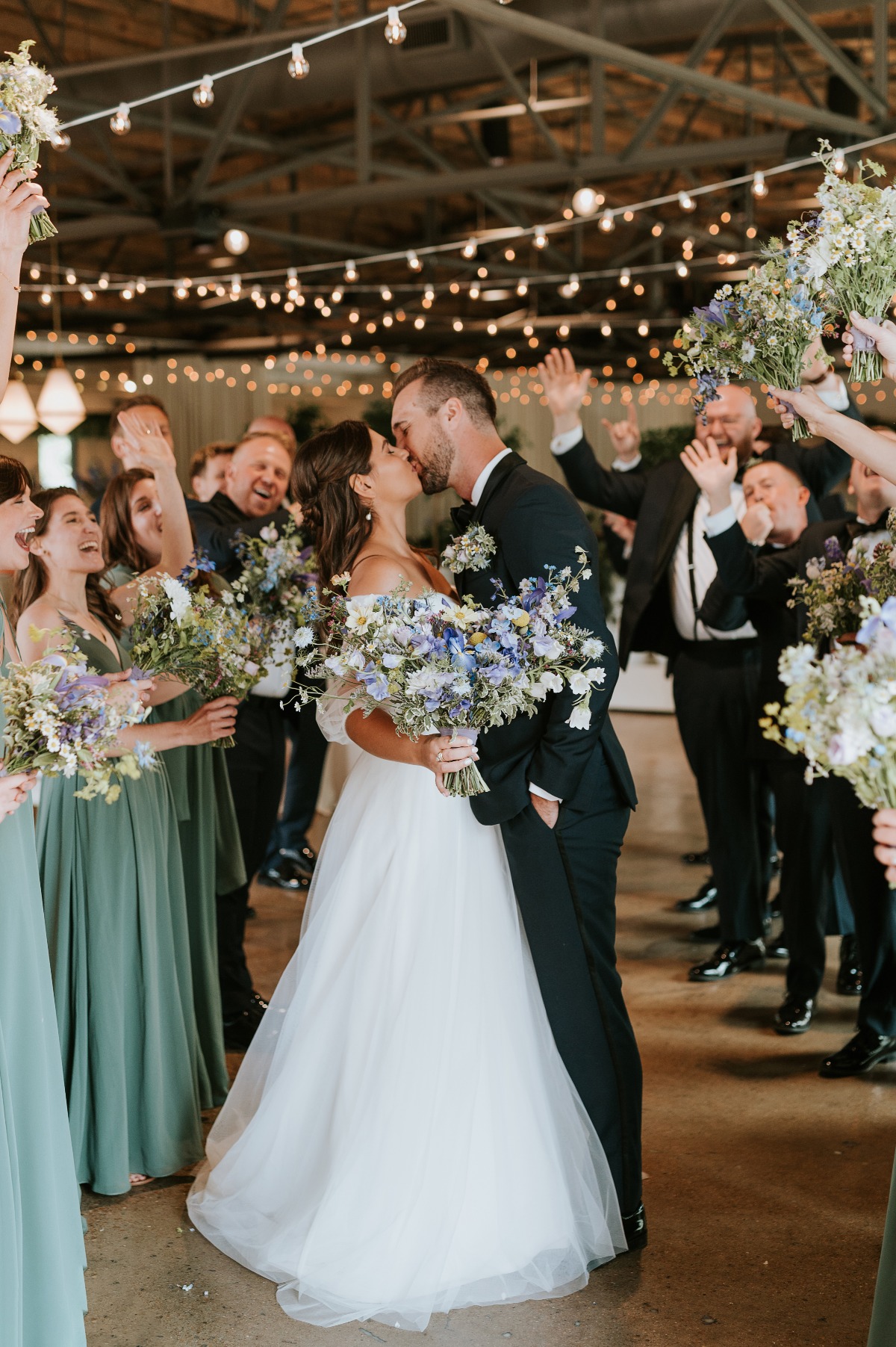 iris and wildflower bouquets