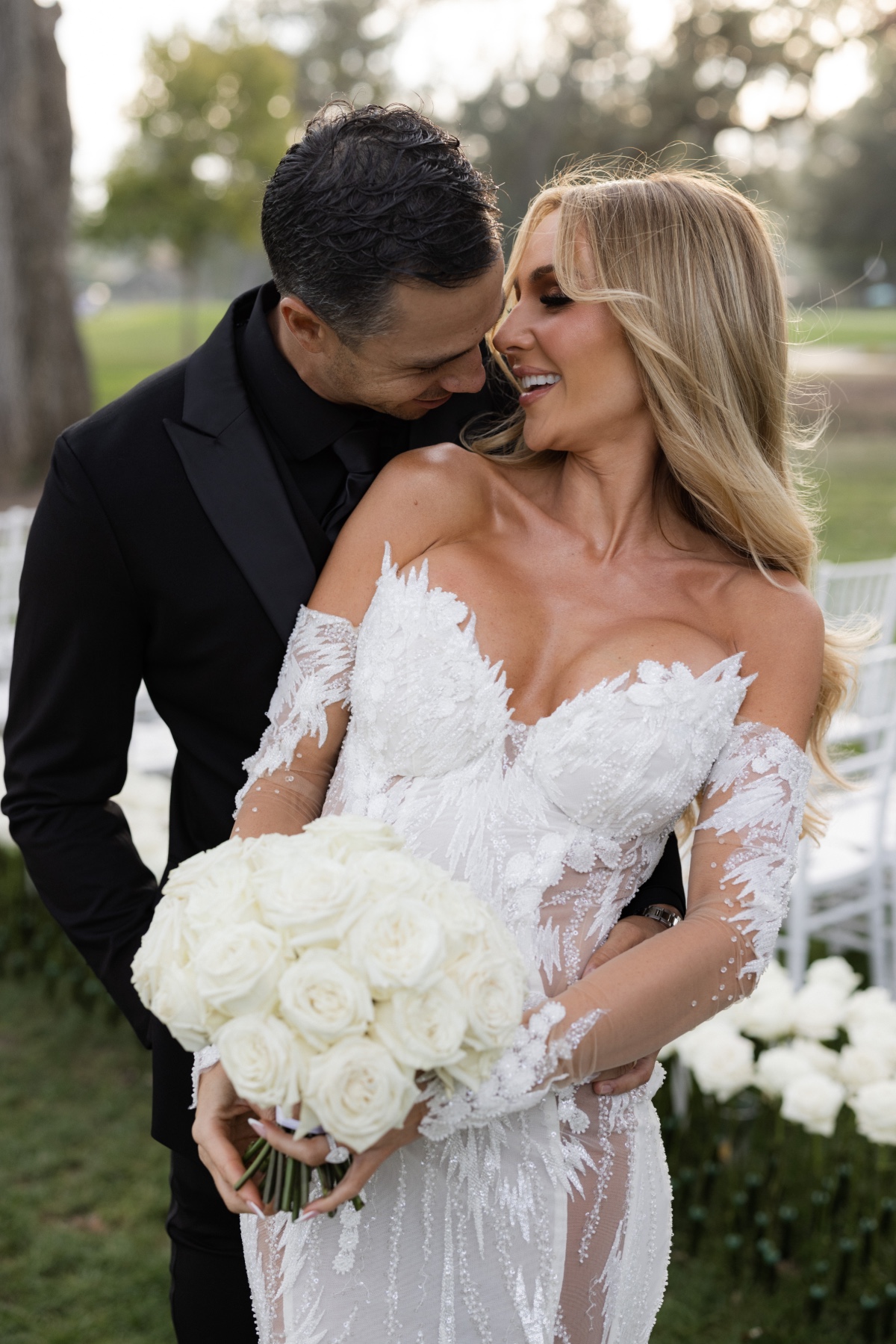 sexy wedding gown with sleeves