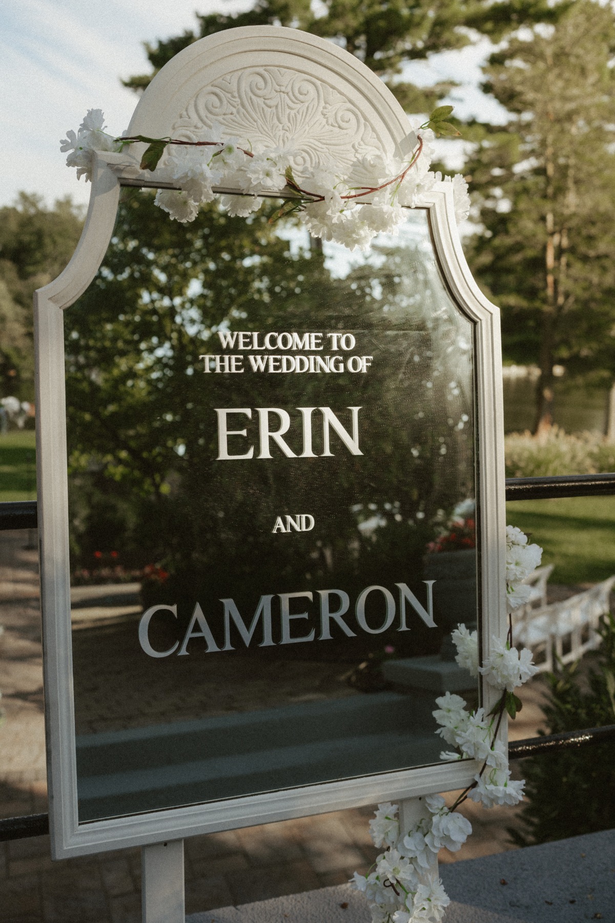 custom mirrored wedding sign