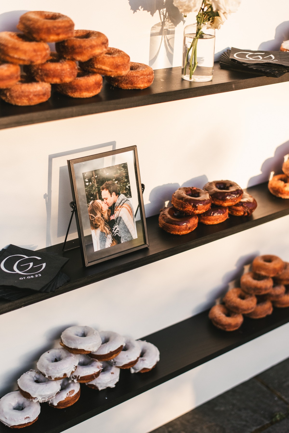 monogrammed donut wall