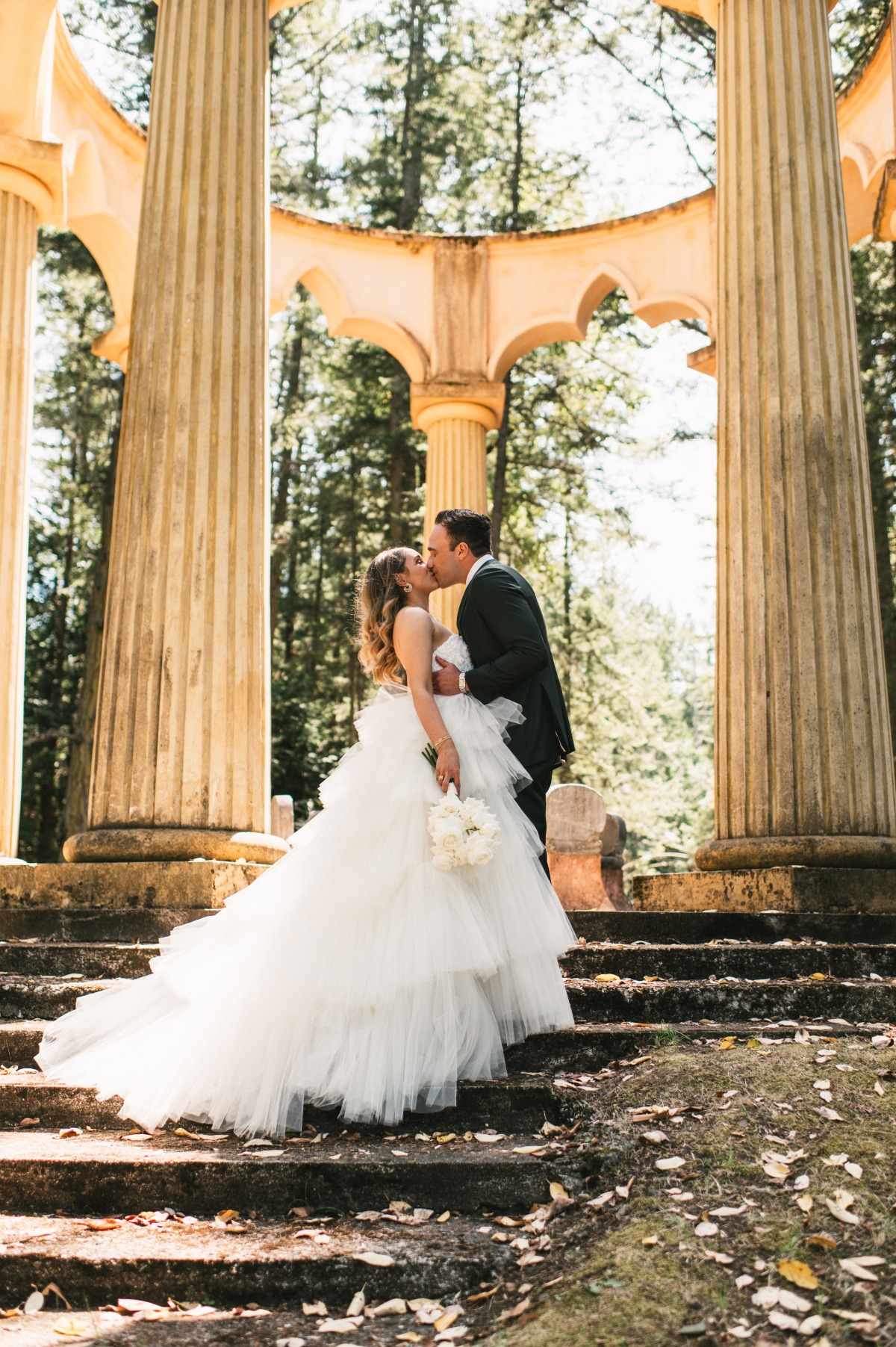 tiered ruffle wedding ballgown