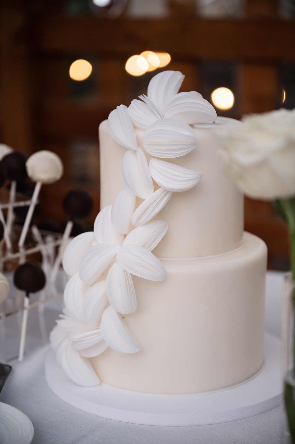 modern white wedding cake