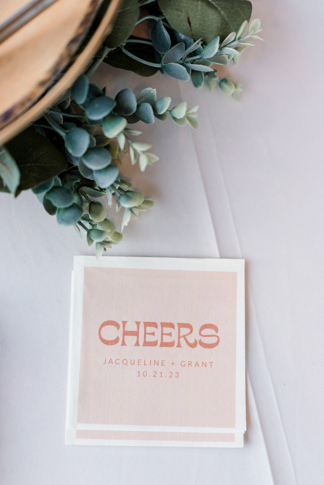 custom cheers cocktail napkins for wedding