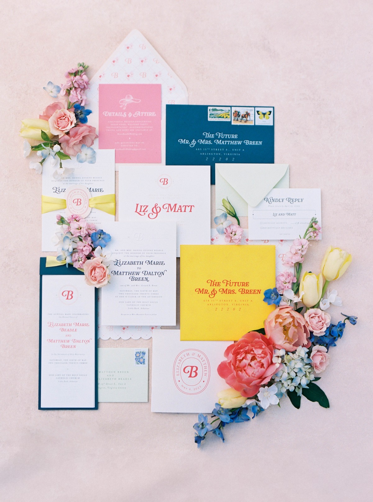 Southern wedding invitation suite