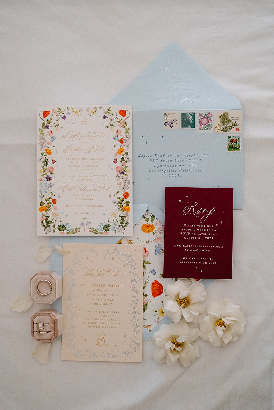 floral wedding invitations