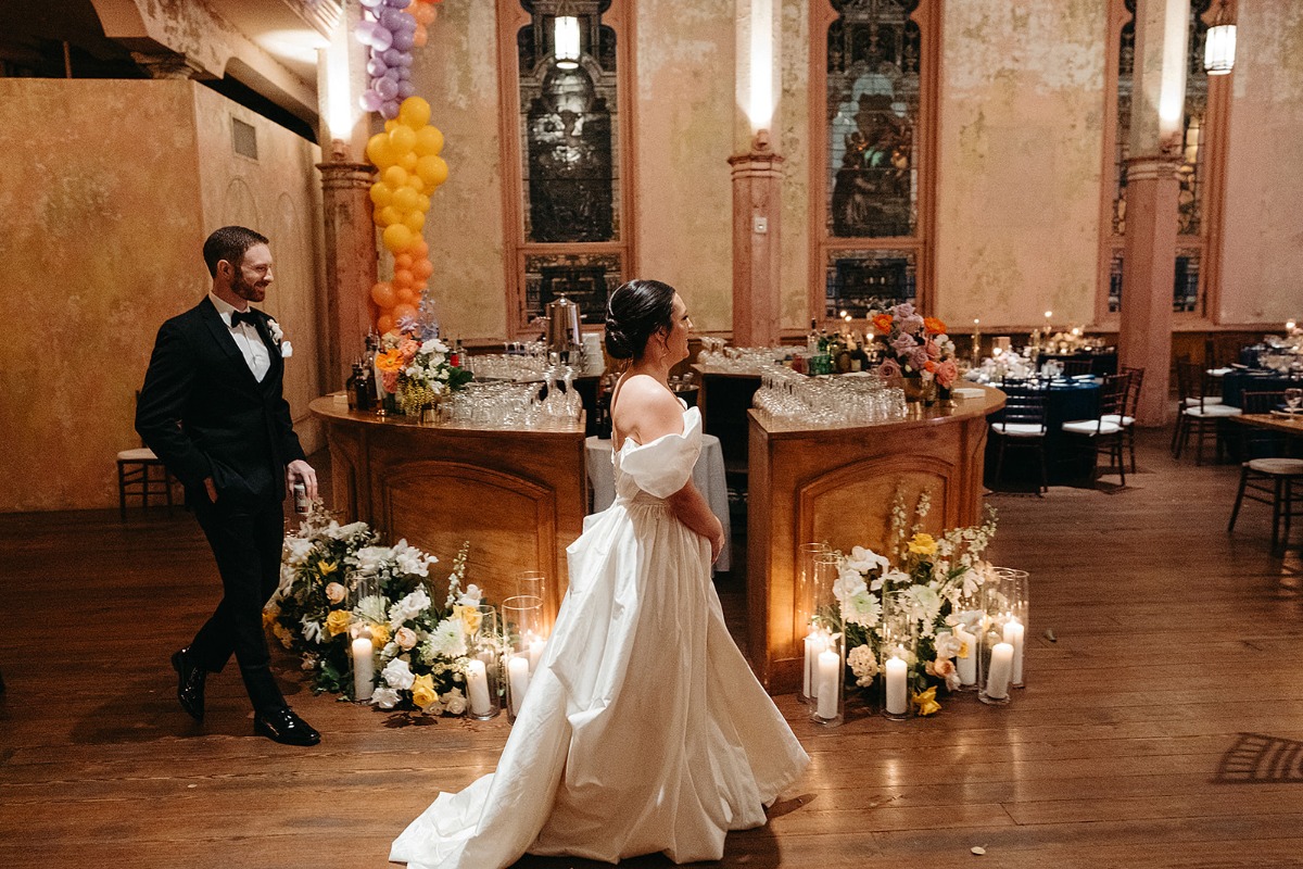 off the shoulder wedding dress