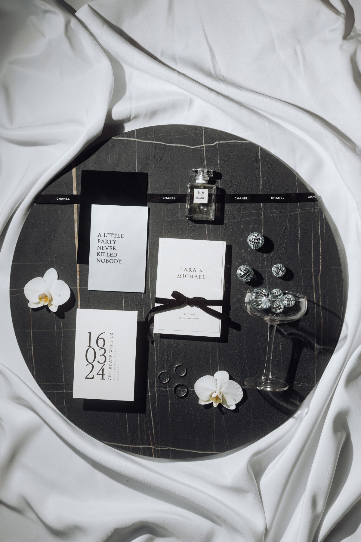 black and white wedding invitations with black bow