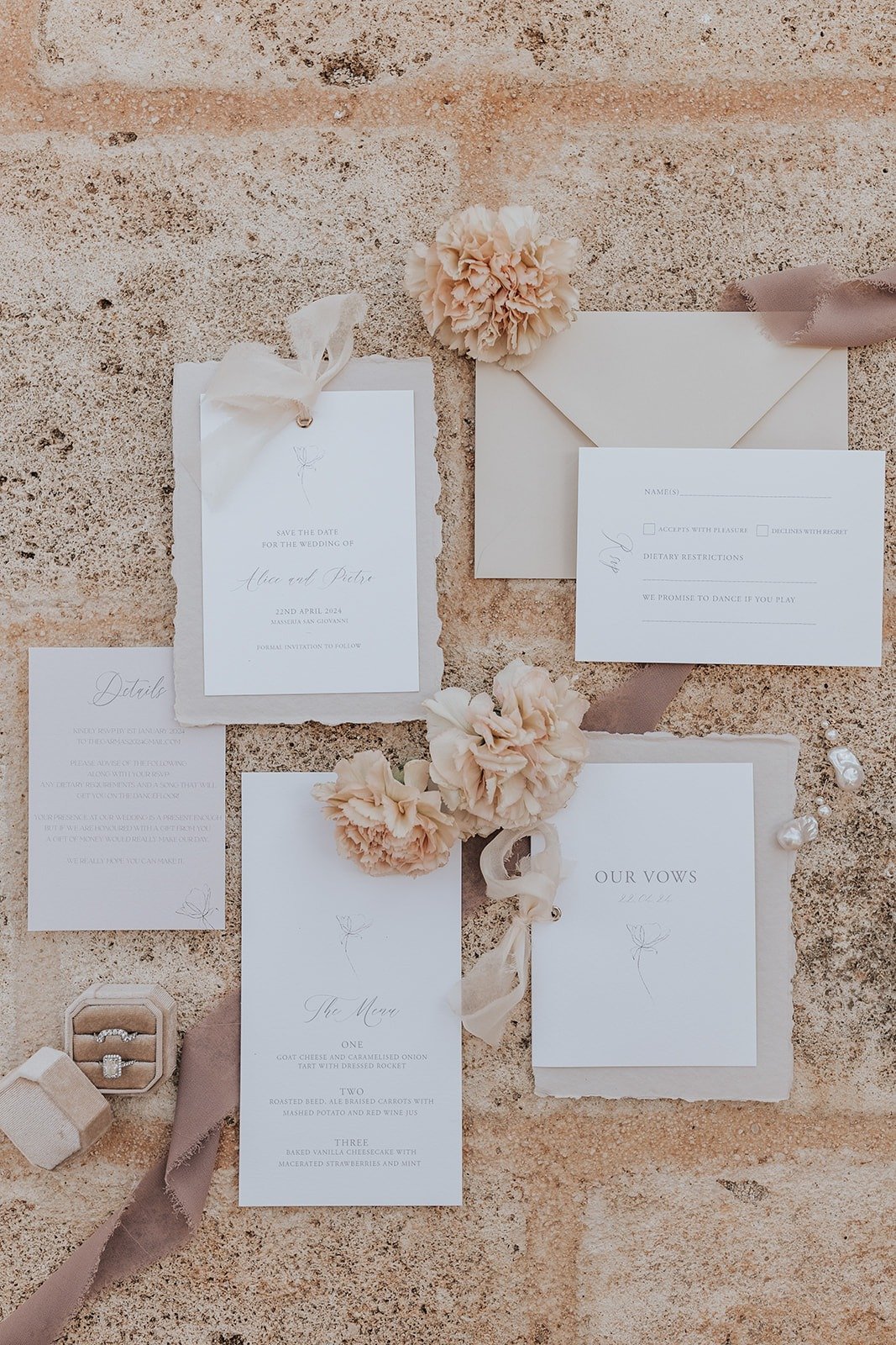 neutral wedding invitation inspiration