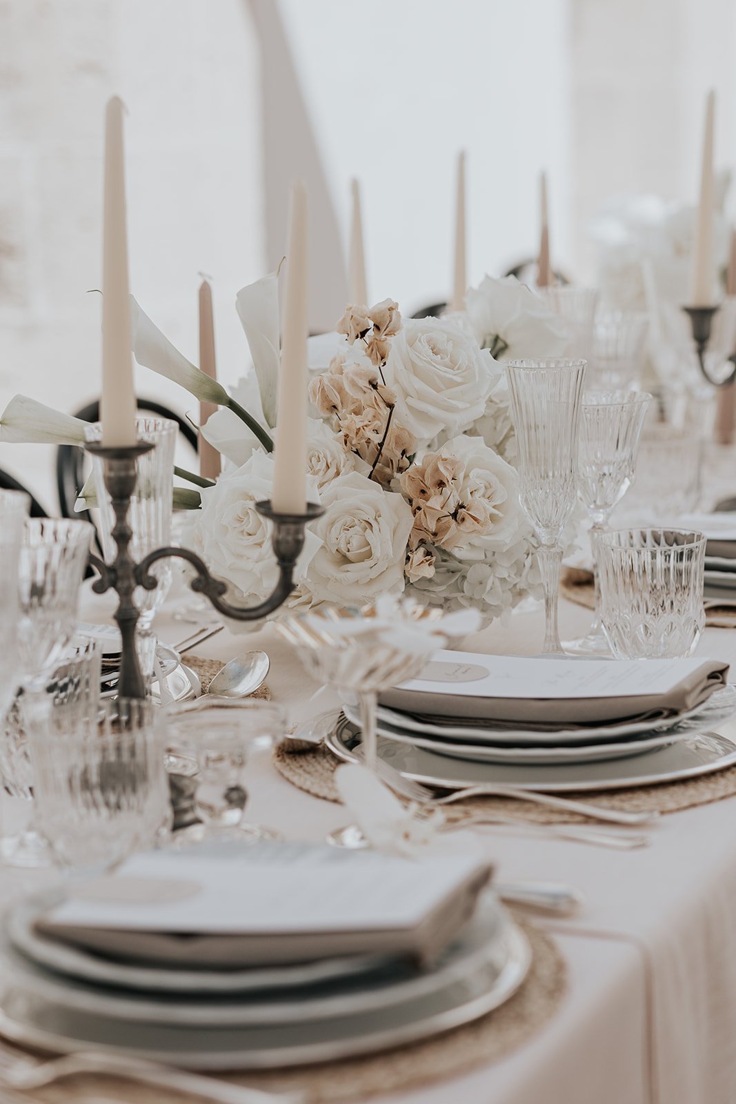 neutral wedding tablescape ideas