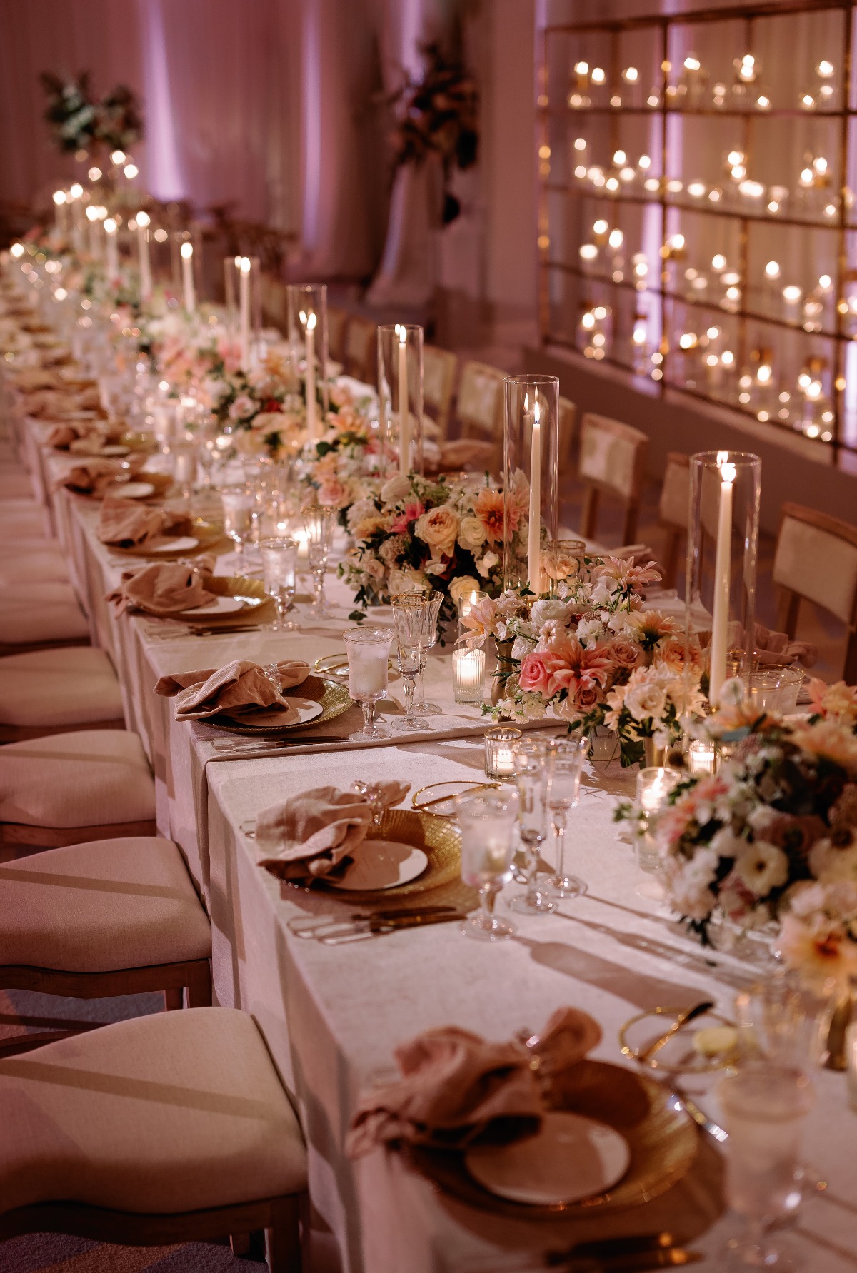 blush wedding reception inspiration