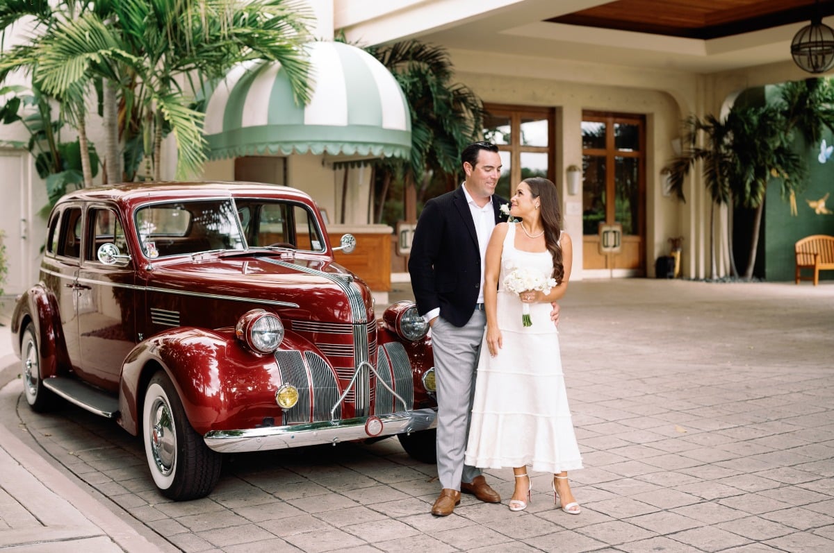 elopement inspiration with vintage car