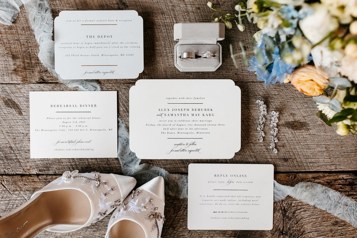 classic wedding invitations with custom edges