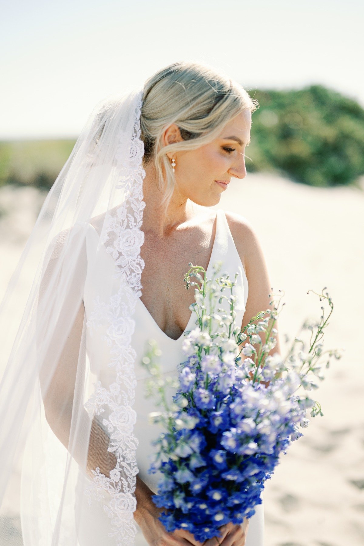 long-stemmed blue bouquet