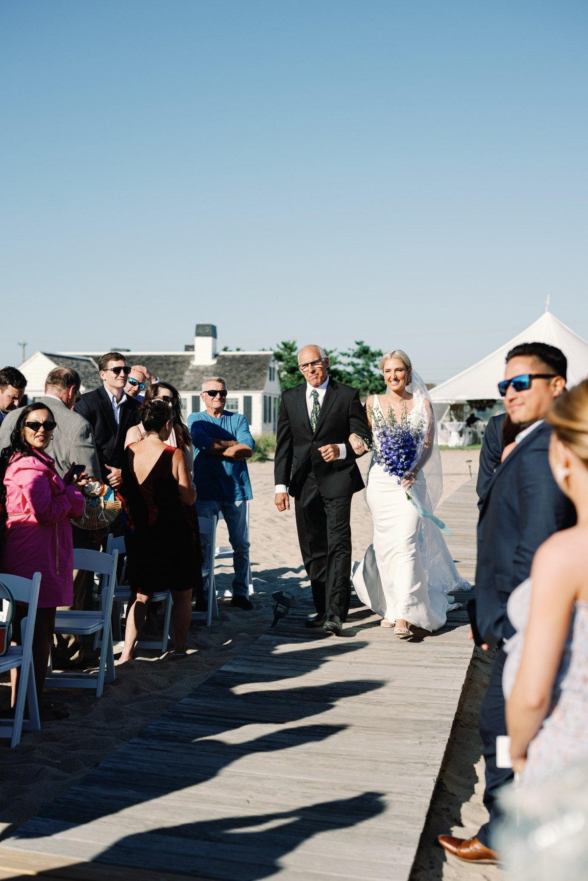 boardwalk wedding ceremony aisle