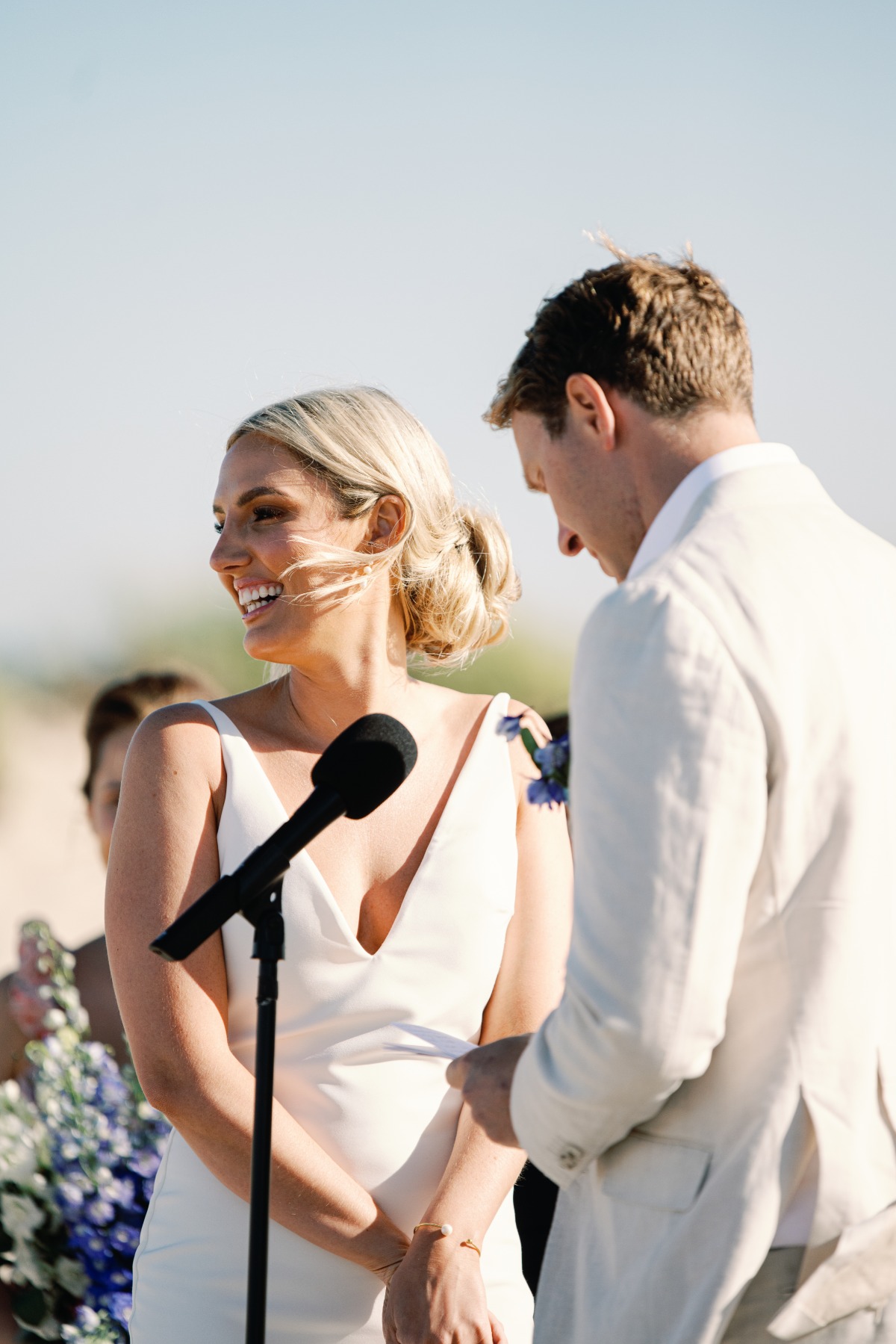 beachfront New England wedding ceremony