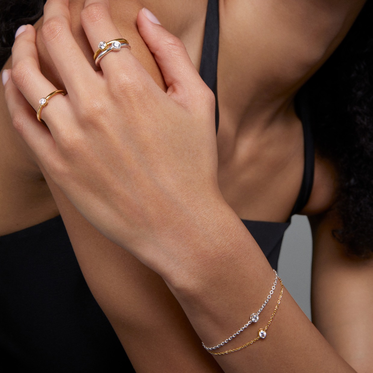 Pandora lab grown diamond rings and bracelets