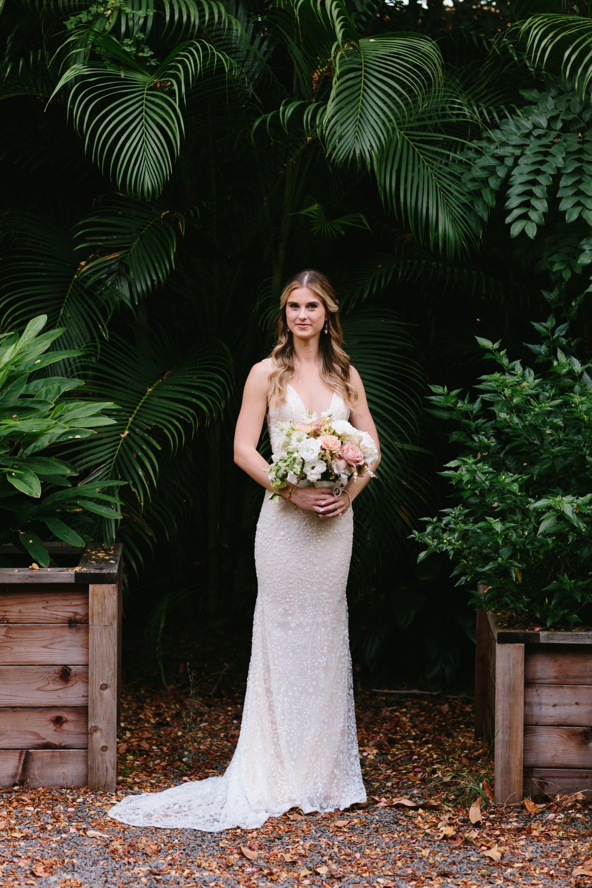 galia lahav wedding dress with white beading and nude lining