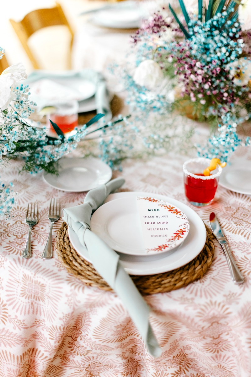 half circle wedding menu