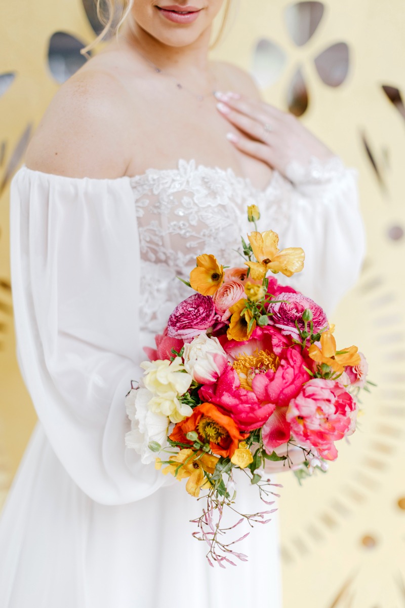 neon bridal bouquet