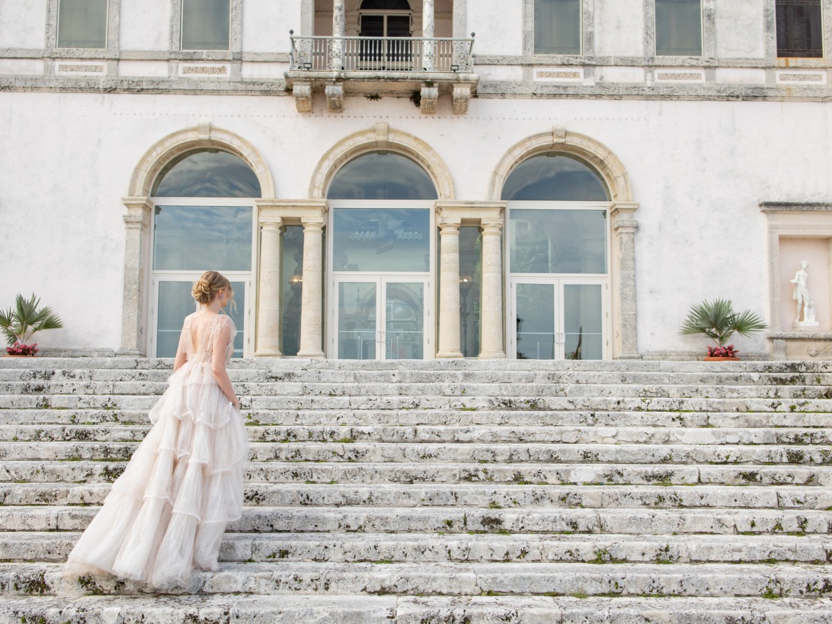 tiered wedding dress