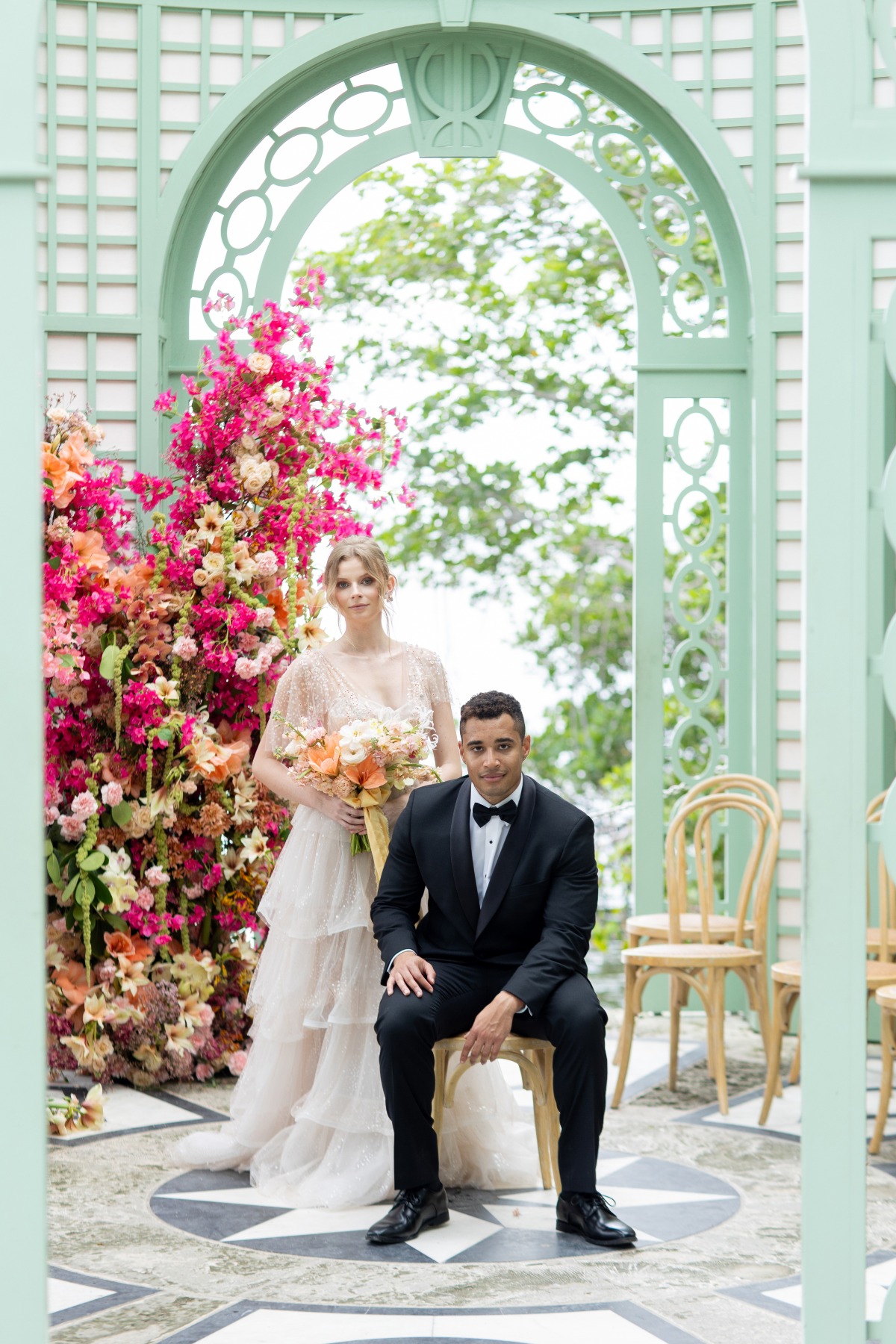 bougainvillea floral installation