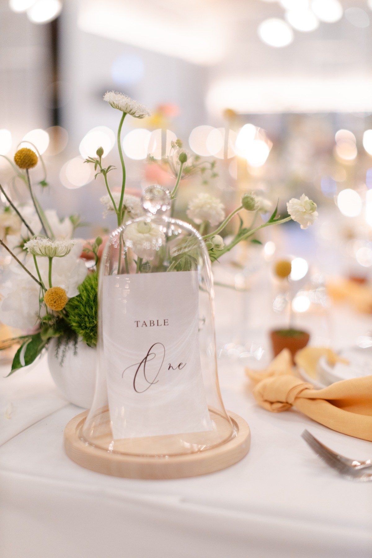 glass cloche table numbers